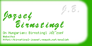 jozsef birnstingl business card